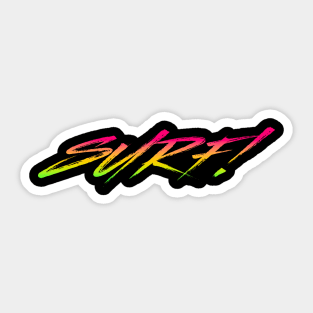 Surf! In Vibrant Gradient Colors Sticker